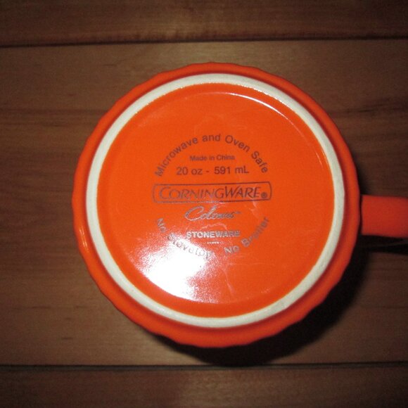 CorningWare Stoneware Colours Orange Soup Bowl Cup 20 oz. - Picture 8 of 8